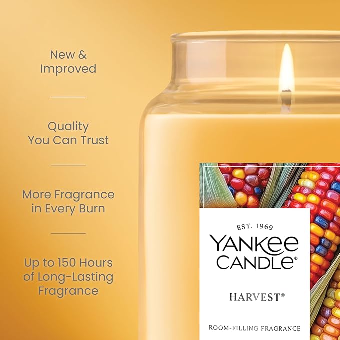 Yankee Candle Harvest, Thanksgiving Scented Candle, 22oz Large Jar - Image 3