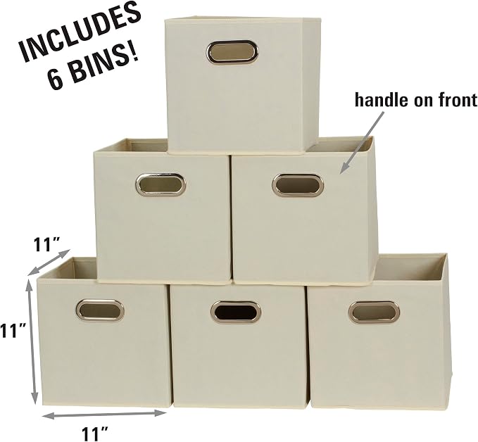 Household Essentials 82-1 Foldable Fabric Storage Bins |Set of 6 Cubby Cubes - Image 3