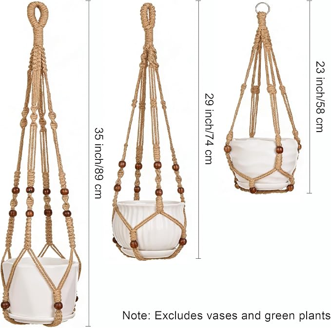 YIBOT Macrame Plant Hangers Hanging Planters - Image 3