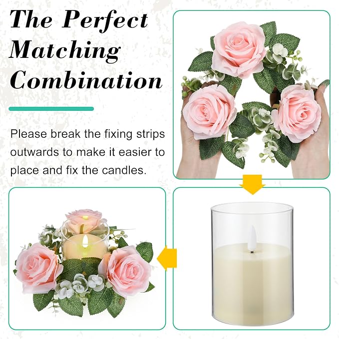 Yunlly 12 Pcs Rose Candle Rings - Image 4