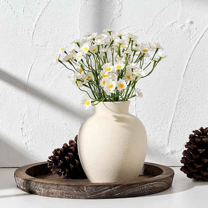 SIDUCAL Spotted Ceramic Modern Style Vase, 5.7 Inch Rustic Farmhouse Boho Vase - Image 5