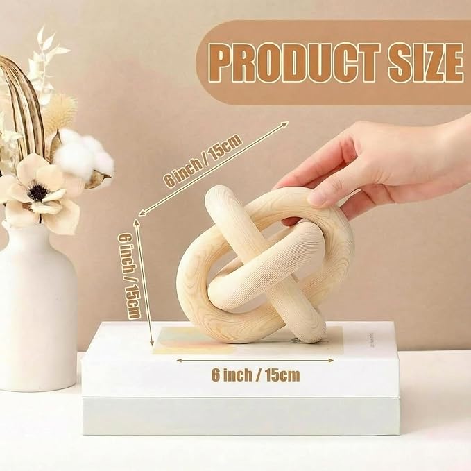 Yalikop 3 Link Wood Knot Decor Rustic Table Shelf Home Decor Accents - Image 2