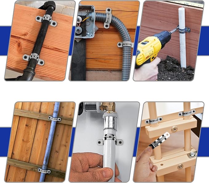 30Pcs 1-1/4 Inch Stainless Steel Conduit Clamps, 2 Hole Strap U Bracket Rigid - Image 4