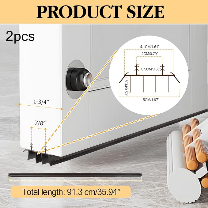 2 Pcs 36 Inch 90CM Exterior Door Sweep - Image 2