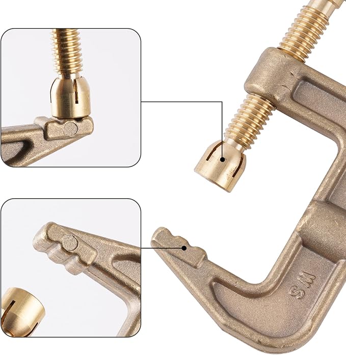 Welding Ground Clamp 500Amp G-style Solid Brass | Clamping Range up to 44mm - Image 5