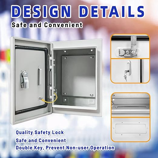Electrical Junction Box 12x8x6, NEMA 4X IP66 Steel Enclosure Box | 1.5mm steel - Image 5