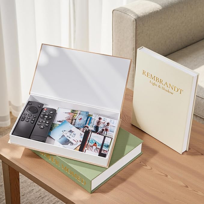 JARLINK Aesthetic Decorative Books, Sage | Stylish Storage Boxes - Image 3