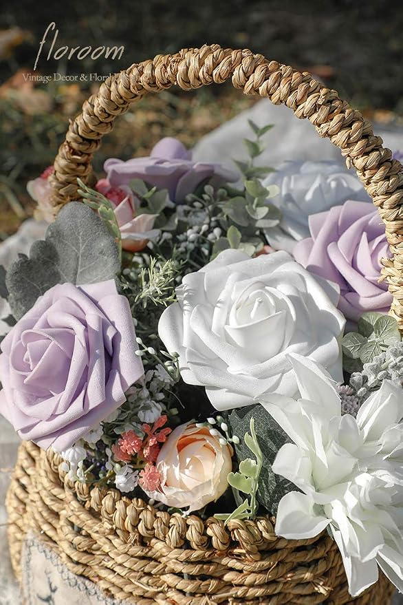 Artificial Flowers 25pcs Real Looking Lilac Foam Fake Roses - Image 5