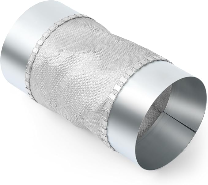 4 Inch Flexible Duct Connector, Round Dryer Vent Connector Galvanized Steel by Otoolling