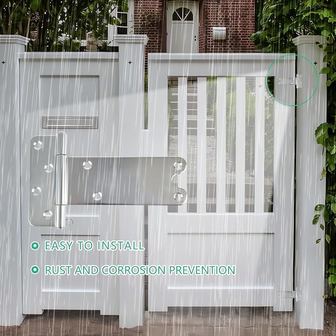 8 in T-Strap Shed Door Hinges, 4 Pack Heavy Duty Tee Hinge, 300 Lbs Capacity | - Image 4
