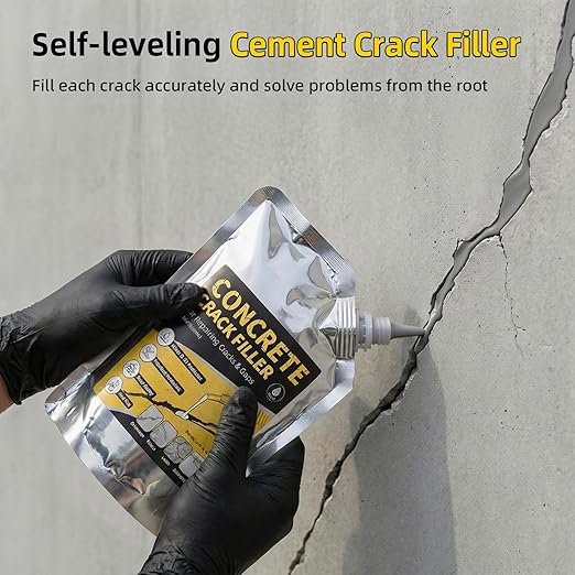 TQRR Pack of 4 Self Leveling Concrete Crack Filler, Cement Crack Repair | - Image 2