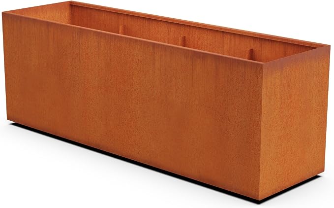 Corten Steel Planter 84x24x30 | Large Rectangular Planters by Plantercraft
