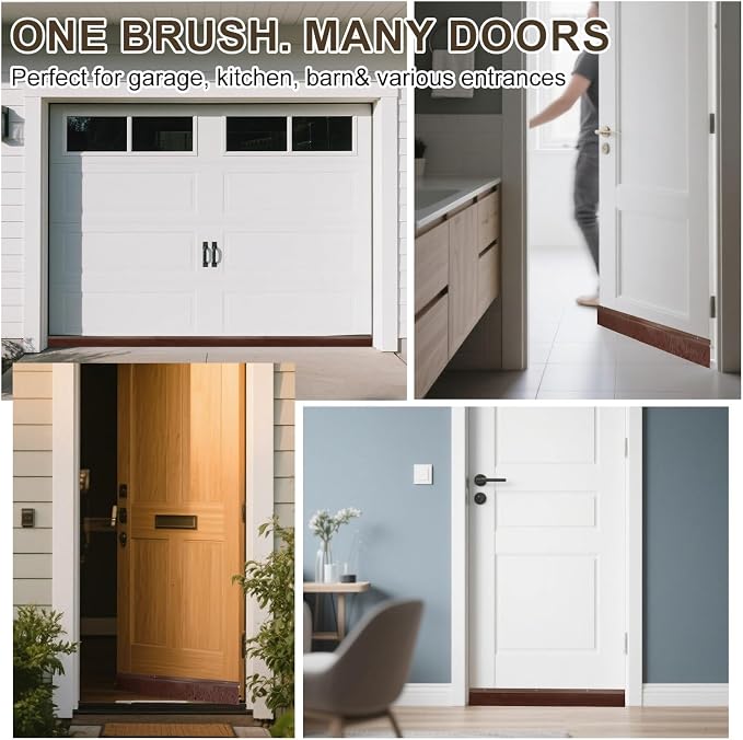 4 Pack Door Brush Sweep | 2.80" x 39.3" CEPIA Brown Aluminum Seal - Image 6
