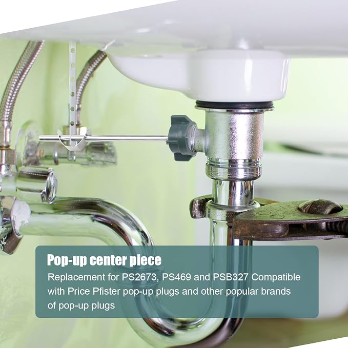 2pcs Sink Drain Parts, Lavatory Pop Up Center Piece Assembly - Image 7