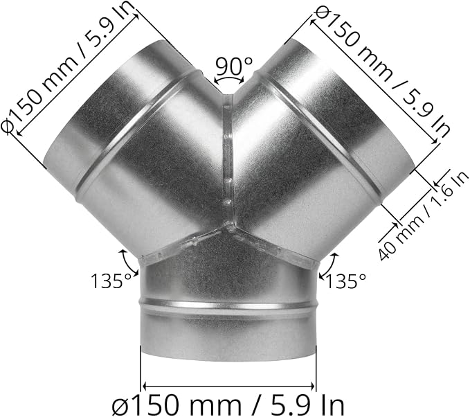 Repa Market 6" Inch Y-Shape Ducting Splitter - Image 7