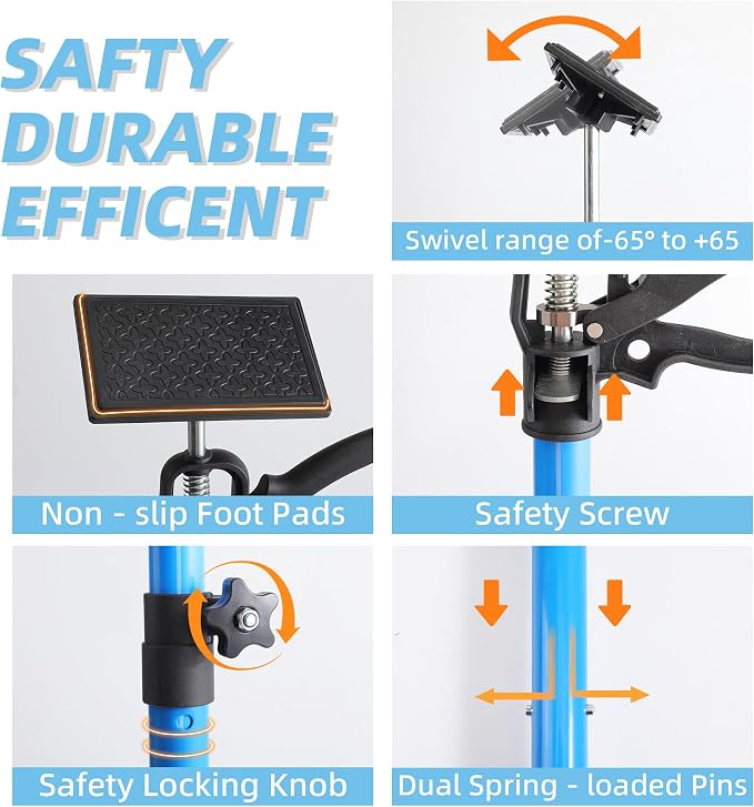 4PK Dust Barrier Poles, Steel Cabinet Jacks - Image 6