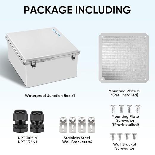 TICONN Outdoor Electrical Box Waterproof, ABS IP67 Junction Box Enclosure | - Image 6