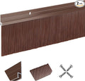 2 Pack Door Brush Sweep | 2.80" x 39.3" CEPIA Brown Aluminum Seal by DoorBrushSweep