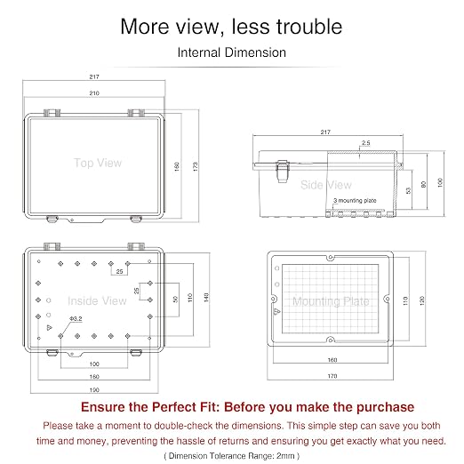 QILIPSU UL94-V0 Outdoor Electrical Box 8.3"x6.3"x3.9" Waterproof Junction Box - Image 6