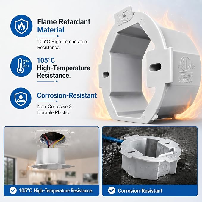 Copkim 16 Pcs Round Electrical Box Extender 4.35 x 1.5 Inches Ceiling Box - Image 3