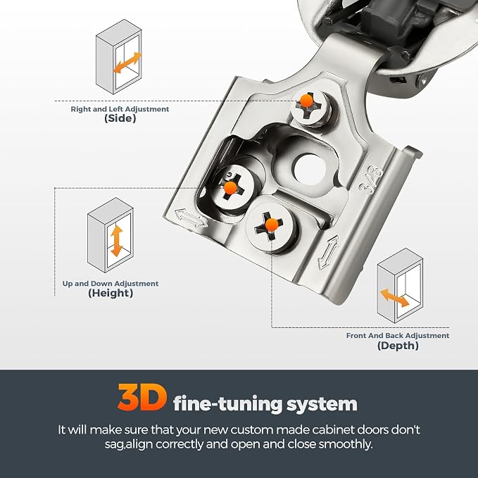 Satin Nickel Cabinet Hinges, 3/8 Inch Overlay, 10 Pack | Stainless Steel Build - Image 4