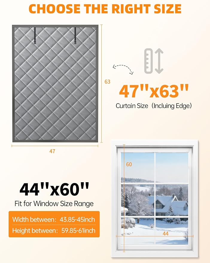 Window Insulation for Winter, 47″×63″ Thermal Window Cover, Dual-Sided - Image 2