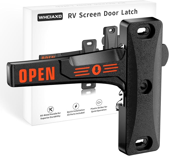 Zinc Alloy RV Screen Door Latch, Camper Screen Door Latch Replacement Kit by whciaxd