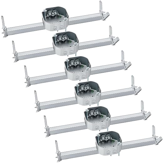Therwen 6 Pcs Adjustable Fan Electrical Box Brace 14.2 Inches Long Silver by Therwen
