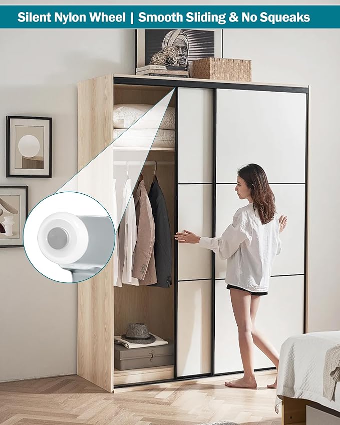 5 Pcs Sliding Closet Door Roller Kit, Closet Wheel - Image 3