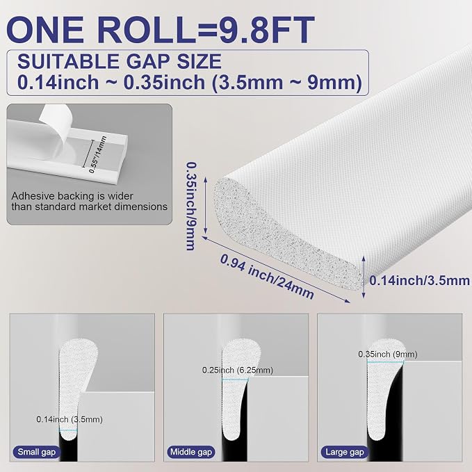 Weather Stripping Door Seal Strip, Door Soundproofing Self Adhesive Window Door - Image 2