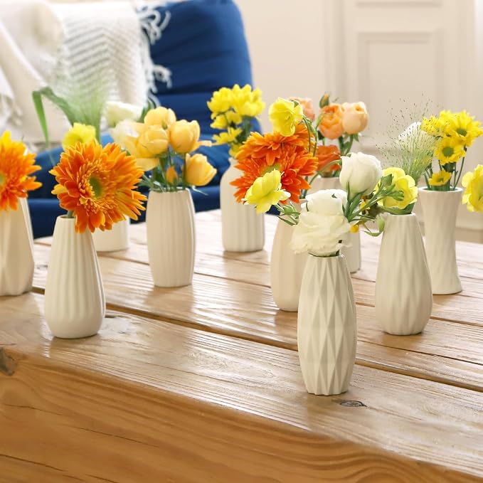 16packs Small White Ceramic Vases - Image 6