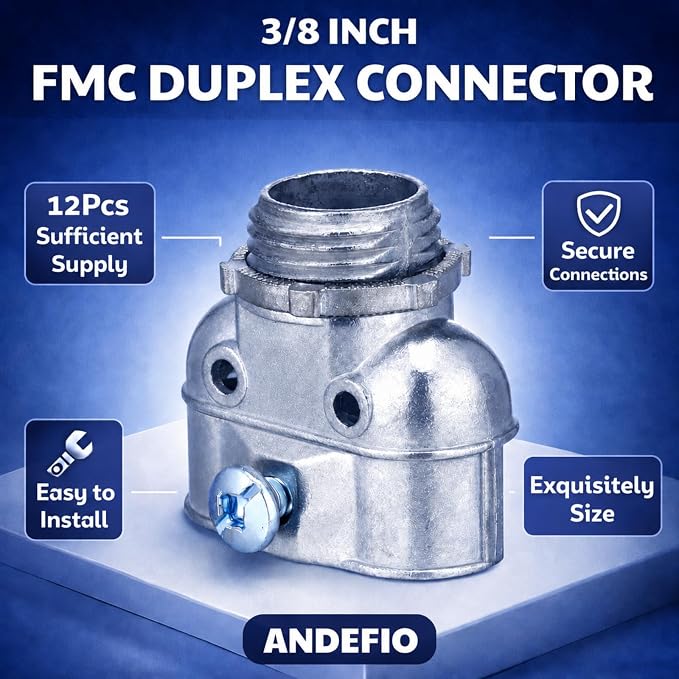Tandefio 3/8" Flexible Conduit Metal Duplex Connector - Image 3