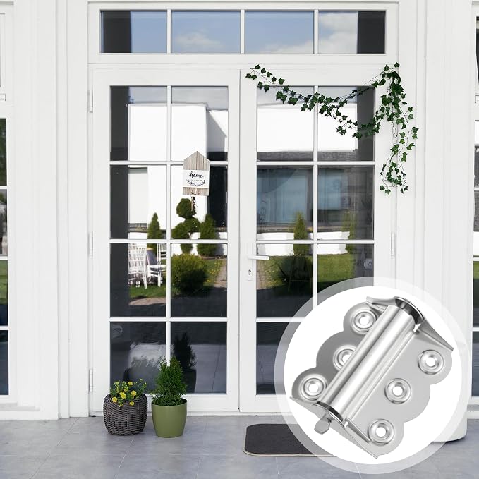 2 Pcs Spring Loaded Hinges Stainless Steel Self Closing Screen Door Hinges 2.4 - Image 4