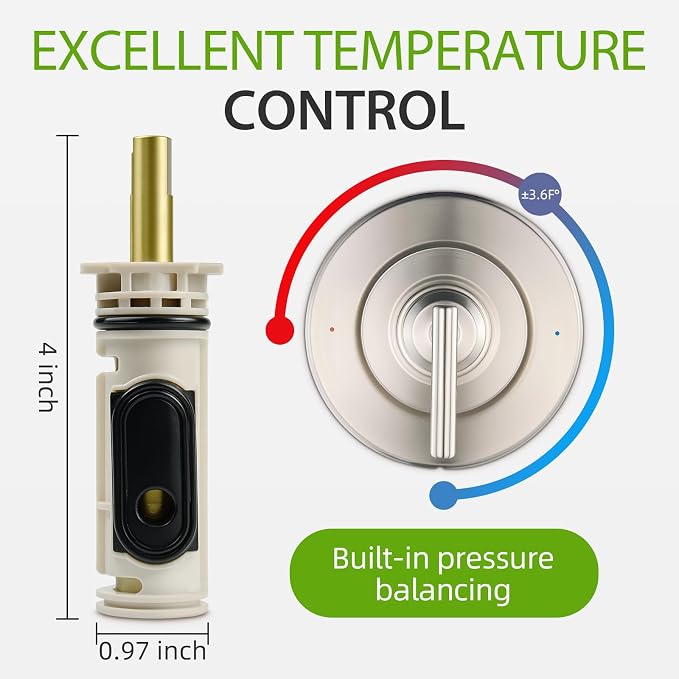 1222 Replacement Cartridge Kit for Moen One Handle Posi Temp Faucet, Compatible - Image 5