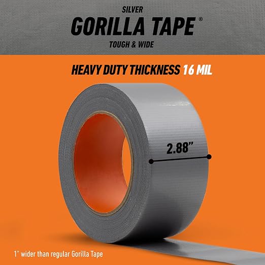 GORILLA Tough & Wide Heavy Duty Duct Tape, 2.88" x 25 yd, Indoor & Outdoor Use - Image 8