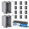 1-Gang New Work Outlet Box, 20 Cubic Inch Single Gang PVC Electrical Box by OhLectric