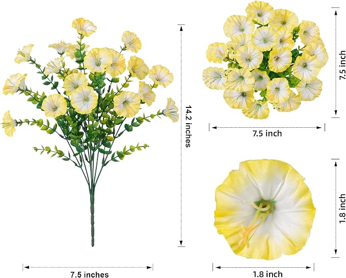 Artificial Flowers for Outdoors Fake Plants Outside Decoration, 12 Bundles Silk - Image 7