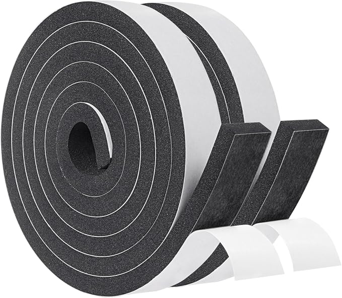 Yotache Foam Insulation Tape 2 Rolls 1" x3/8", Total 13 Ft | High Density Foam by yotache