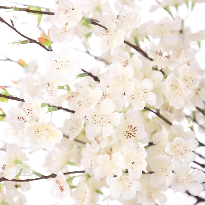 INXUGAO Artificial Cherry Blossom Branches Decor 12 PCS Fake Flowers Indoor | - Image 3