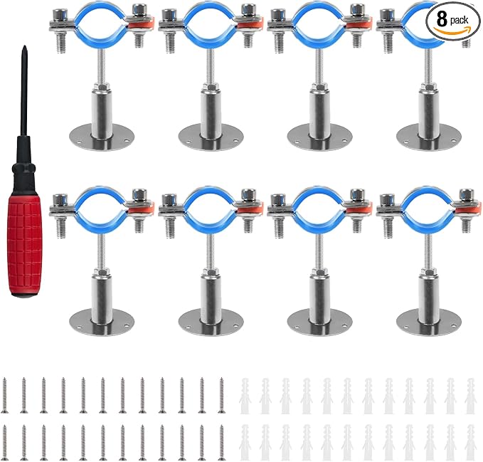 8PCS 304 Stainless Steel Wall Mount Ceiling Mount Pipe Supports, Suitable by Kodilin