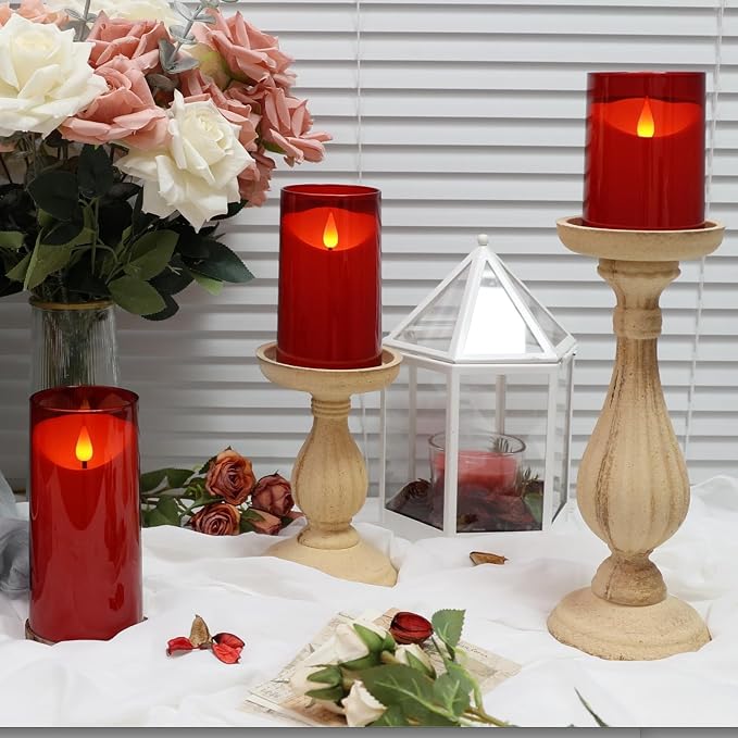 NURADA Flameless Candles with Remote Timer: 3D Wick Battery Operated Led Pillar - Image 6
