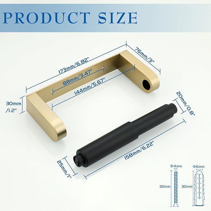 Alise Gold Toilet Paper Holder Wall Mounted - Image 2