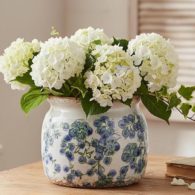 Vintage Cottage Ceramic Planters, French Flower Pot & Vase - Image 2
