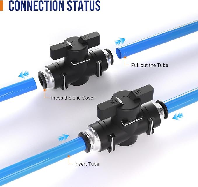 1/4 Push To Connect Valve, Shut Off Air Flow Control Fittings | Pneumatic - Image 6