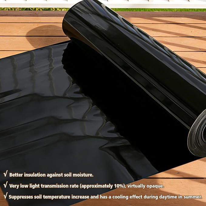 10 Mil 2.5 FT X 100 FT Plastic Sheeting Heavy Duty Thick LLDPE Black - Image 8