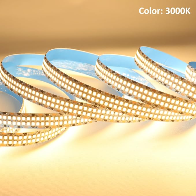 Warm White LED Strip Lights 3000K Double Row DC12V 16.4ft 2400LEDs | 2835 SMD - Image 3
