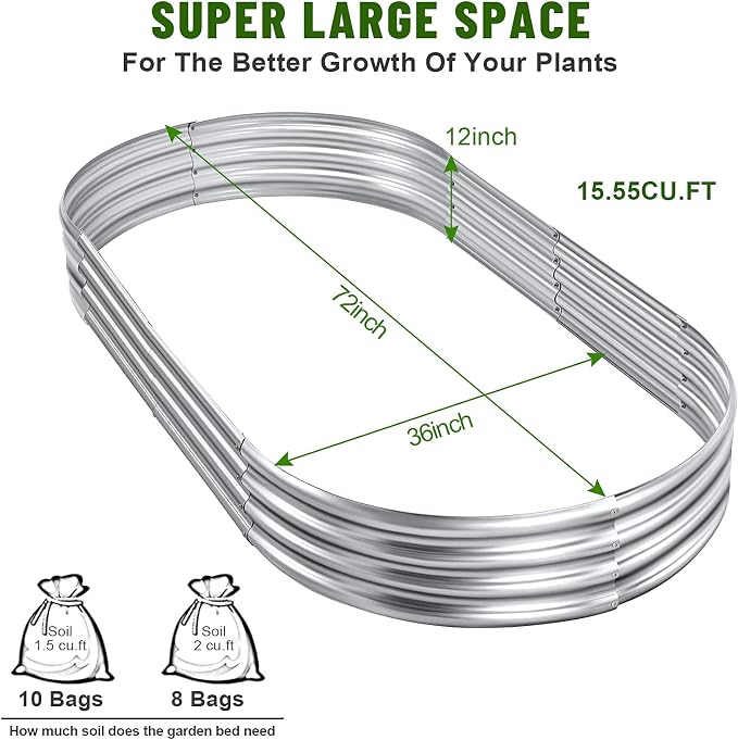 Land Guard Galvanized Raised Garden Bed Kit, 6×3×1ft Raised Garden Boxes Outdoor - Image 3
