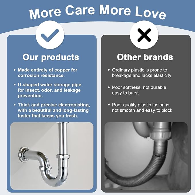 ZM Brass P-trap Pipe Basin Sink Waste Kit - Image 3