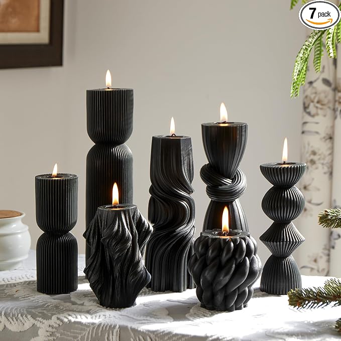 7-Pack Pillar Candles by NATCENSE