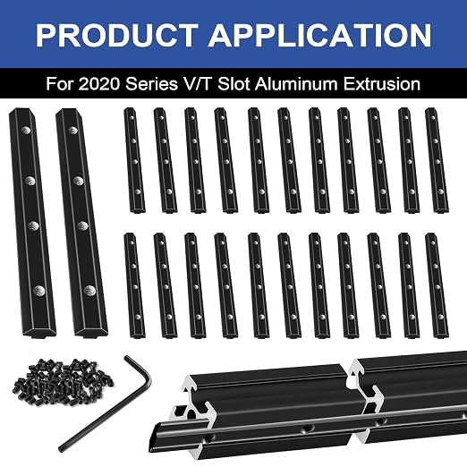 24pcs 2020 Straight Connector Corner Bracket Joint Plate Black | 2020 Hardware - Image 5